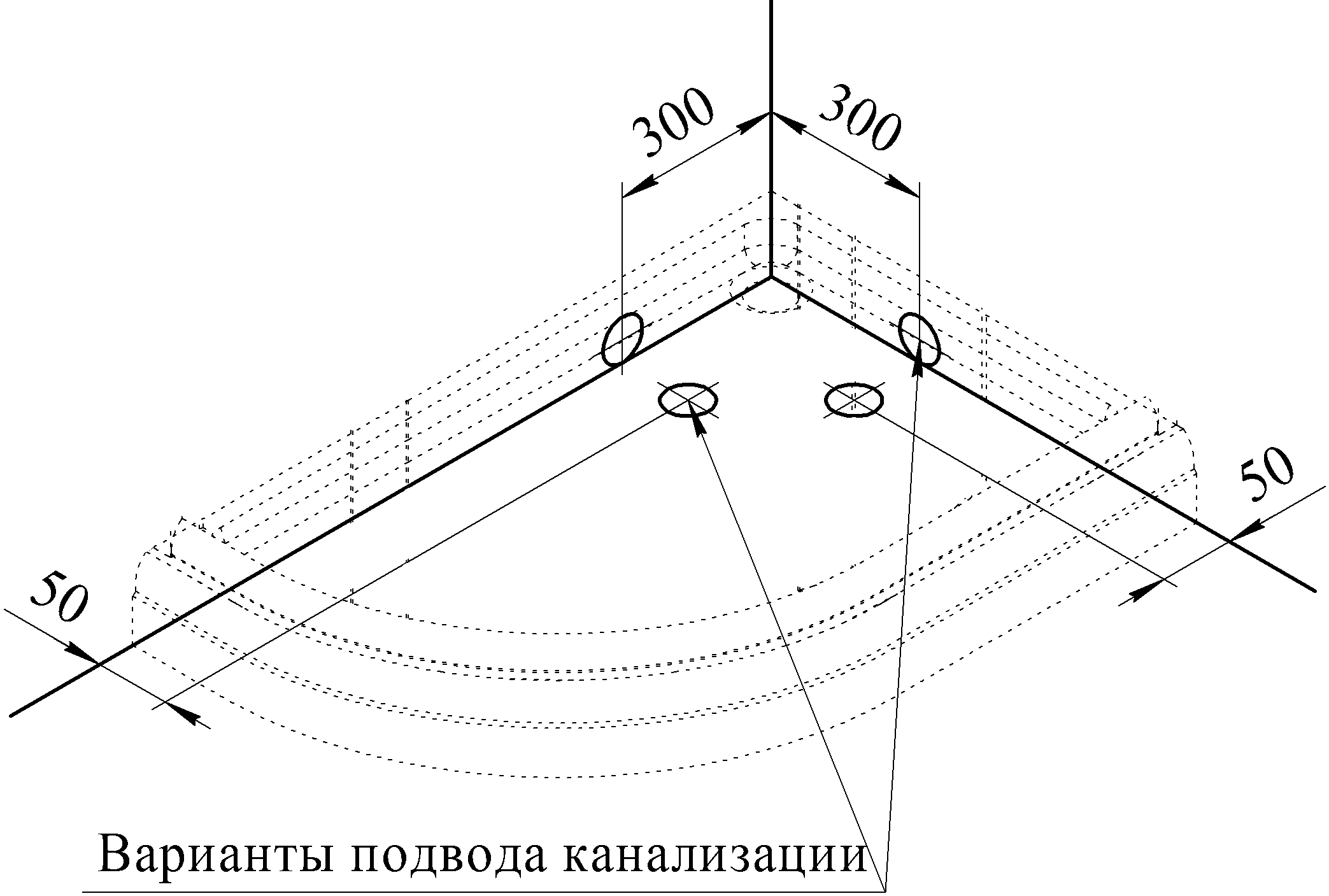 Асимметричный душевой поддон Radomir 120х80